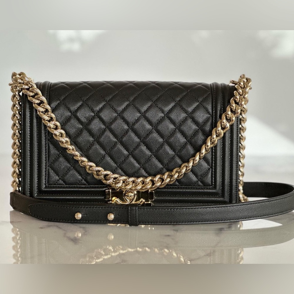 Chanel Leboy Medium Black and LIGHT GOLD HARDWARE